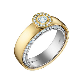 Кольцо из золота с бриллиантами 0,19 ct