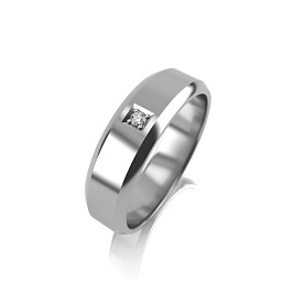 Кольцо из белого золота с бриллиантом 0,013 ct