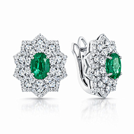 Серьги из белого золота с изумрудами 2,449 ct