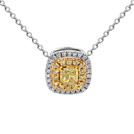 Колье из золота с фантазиными бриллиантами 0,33 ct