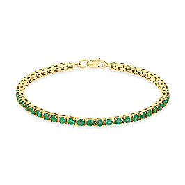 Браслет из желтого золота с изумрудами