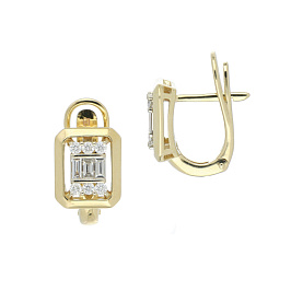 Серьги из желтого золота с бриллиантами