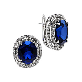 Серьги из белого золота с сапфирами 12,09 ct