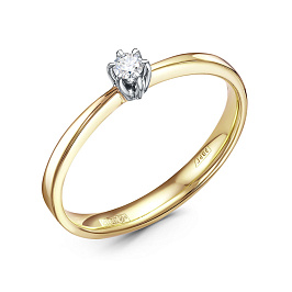 Кольцо из золота с бриллиантом 0,068 ct