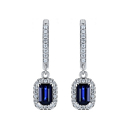 Серьги из белого золота с сапфирами 1,66 ct