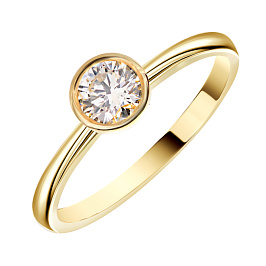 Кольцо DANAYA  из желтого золота с бриллиантом 0,41 ct