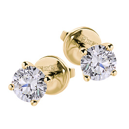 Серьги DANAYA  из желтого золота с бриллиантами 1,83 ct