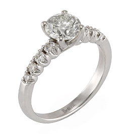 Кольцо из белого золота с бриллиантами 1,097 ct