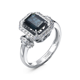 Кольцо из белого золота с сапфиром 2,12 ct