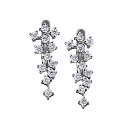Серьги из белого золота с бриллиантами