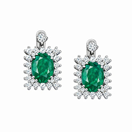 Серьги из белого золота с изумрудами 2,5 ct