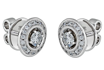 Серьги из белого золота с бриллиантами 0,494 ct
