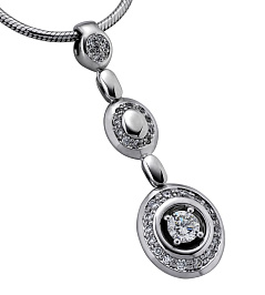 Подвеска из белого золота с бриллиантами 0,19 ct