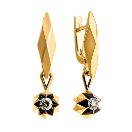 Серьги из желтого золота с бриллиантами 0,505 ct