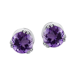 Серьги из белого золота с аметистами 1,38 ct