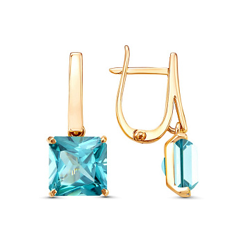Серьги из желтого золота с топазами 5,45 ct