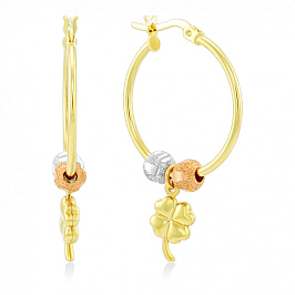 Серьги-конго с подвесками из золота