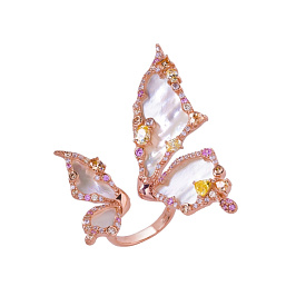 Кольцо из розового серебра