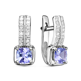 Серьги из белого золота с танзанитами 1,22 ct