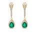 Серьги из желтого золота с изумрудами 0,34 ct