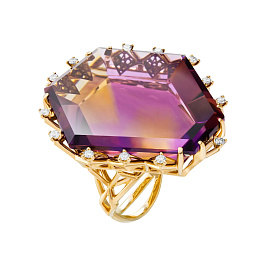 Кольцо  из желтого золота с аметрином 55,85 ct