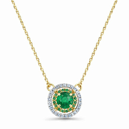 Колье из желтого золота с изумрудами 0,349 ct